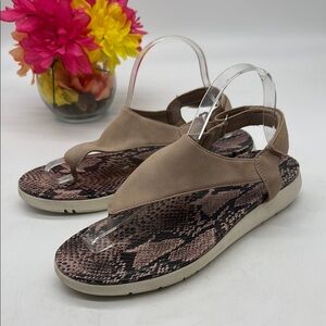 Naturalizer Tan Thong Beige Snake Print Women's Sandals Size 9.5 MCS8203M
